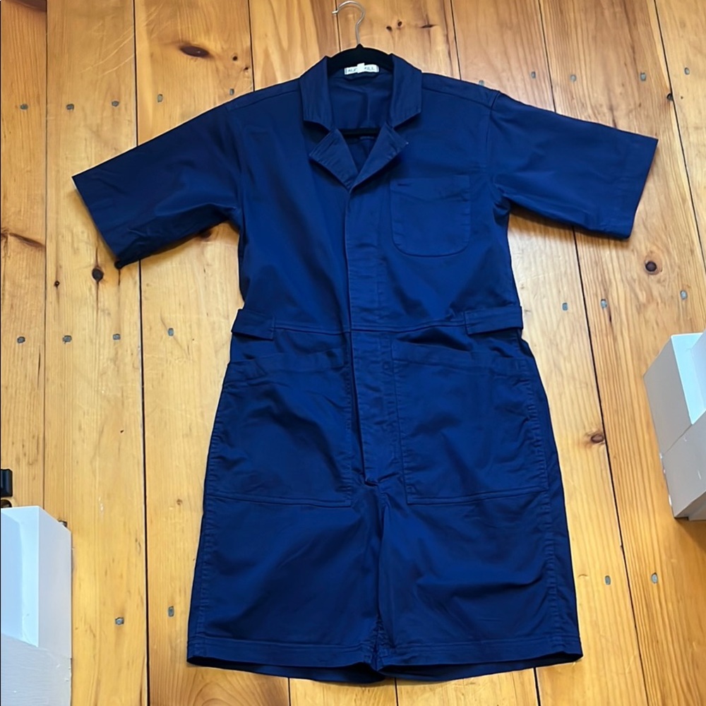 Alex Mill Standard Shorts/Short Sleeve Jumpsuit - Navy, Size S